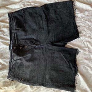 Button fly cut-off shorts
